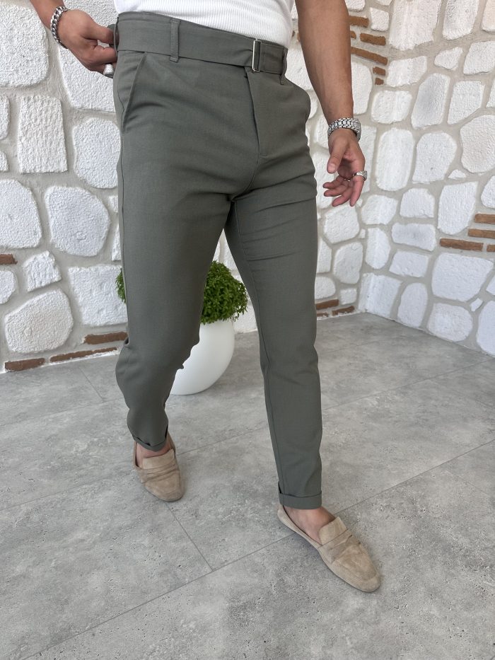 Kendinden Kemerli İtalyan Kesim Kumaş Pantolon - Görsel 36
