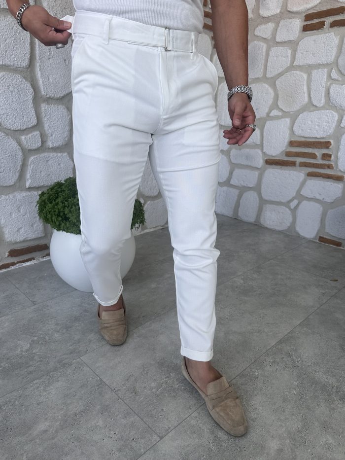 Kendinden Kemerli İtalyan Kesim Kumaş Pantolon - Görsel 31