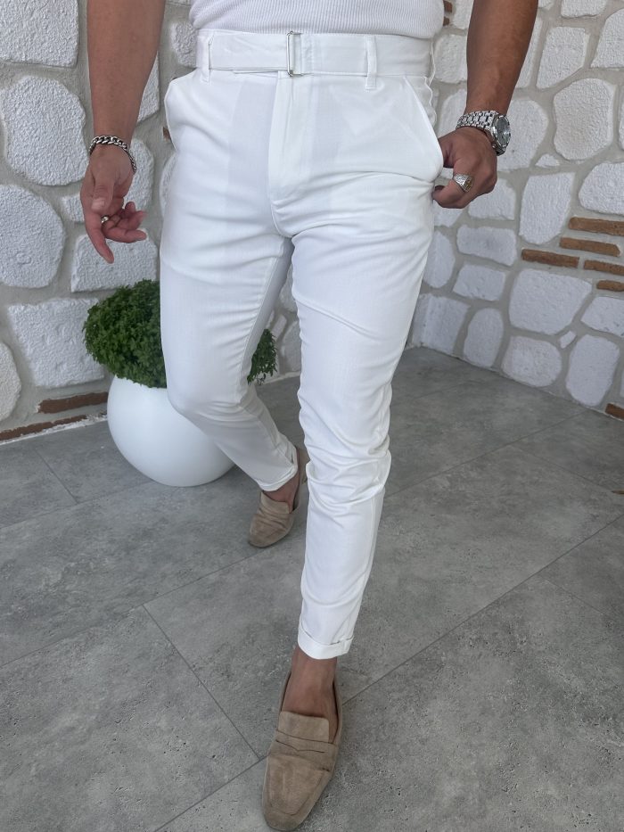 Kendinden Kemerli İtalyan Kesim Kumaş Pantolon - Görsel 29