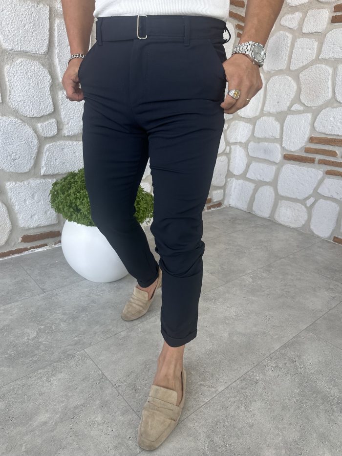 Kendinden Kemerli İtalyan Kesim Kumaş Pantolon - Görsel 27