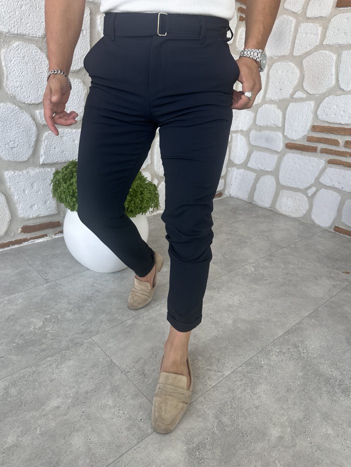 Kendinden Kemerli İtalyan Kesim Kumaş Pantolon - Görsel 25