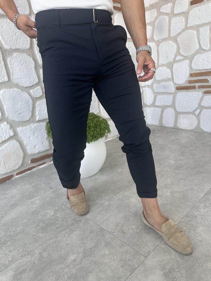 Kendinden Kemerli İtalyan Kesim Kumaş Pantolon - Görsel 24