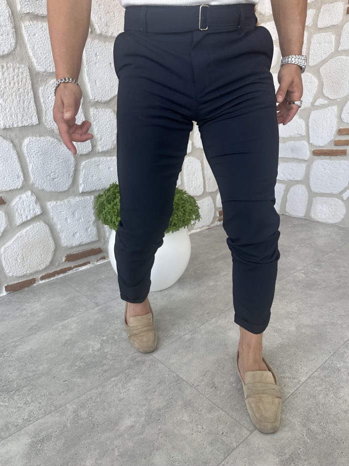 Kendinden Kemerli İtalyan Kesim Kumaş Pantolon - Görsel 23