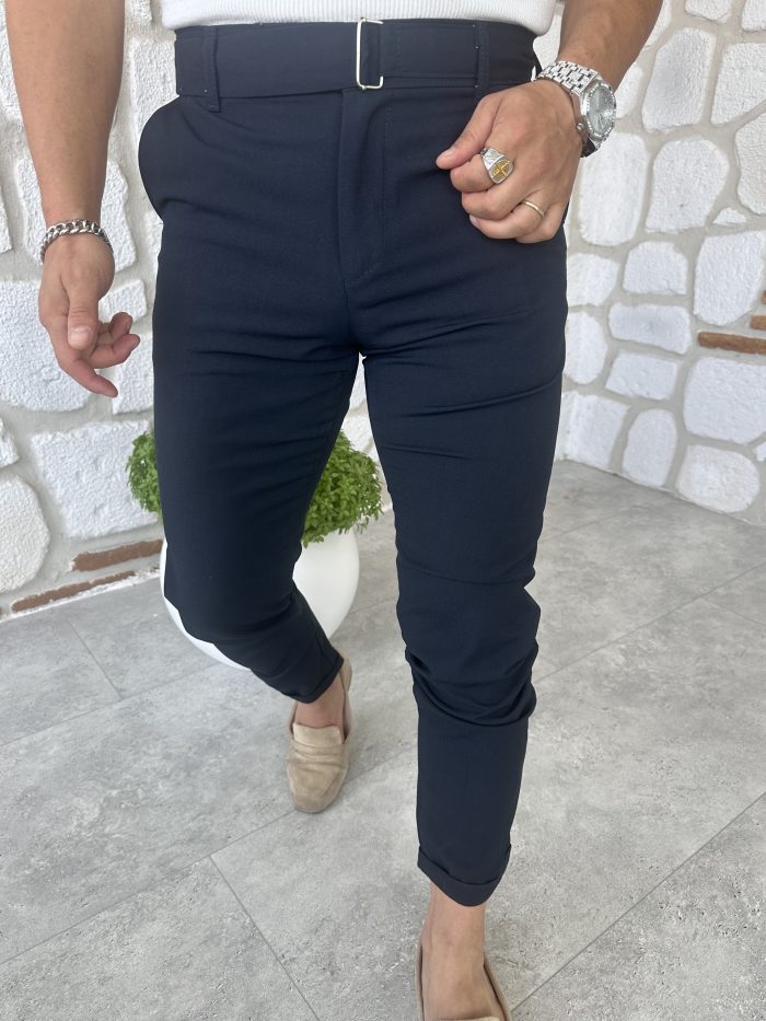 Kendinden Kemerli İtalyan Kesim Kumaş Pantolon - Görsel 22