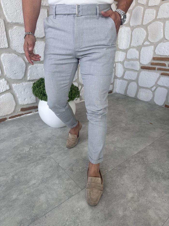 Kendinden Kemerli İtalyan Kesim Kumaş Pantolon - Görsel 19
