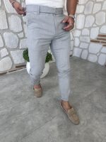 Kendinden Kemerli İtalyan Kesim Kumaş Pantolon - Görsel 18