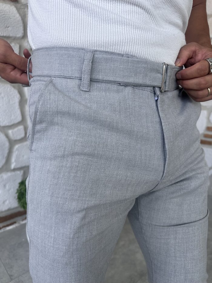 Kendinden Kemerli İtalyan Kesim Kumaş Pantolon - Görsel 16