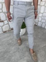 Kendinden Kemerli İtalyan Kesim Kumaş Pantolon - Görsel 15