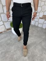 Kendinden Kemerli İtalyan Kesim Kumaş Pantolon - Görsel 8