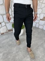 Kendinden Kemerli İtalyan Kesim Kumaş Pantolon - Görsel 4