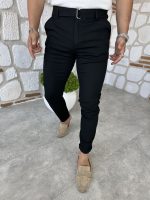 Kendinden Kemerli İtalyan Kesim Kumaş Pantolon - Görsel 3