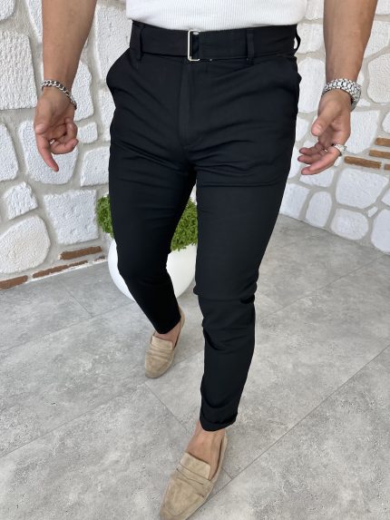 Kendinden Kemerli İtalyan Kesim Kumaş Pantolon