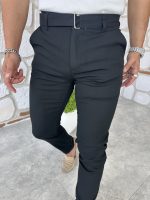 Kendinden Kemerli İtalyan Kesim Kumaş Pantolon - Görsel 10